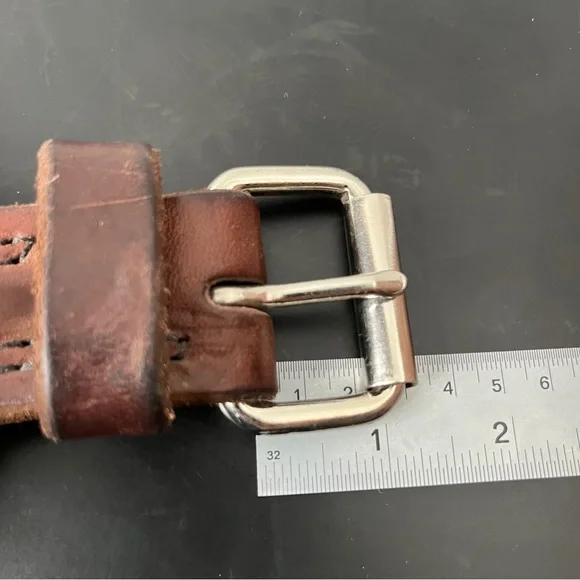 Unbranded Heavyweight Brown Leather Men's Belt Extra Long 50" - Picture 7 of 10